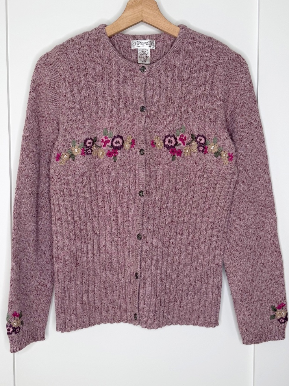 Northern Reflections Pink Floral Embroidered Cotton Blend Cardigan dainty boho